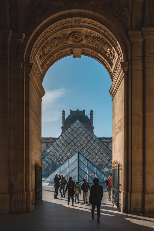 Jessica Walking Toward the Louvre