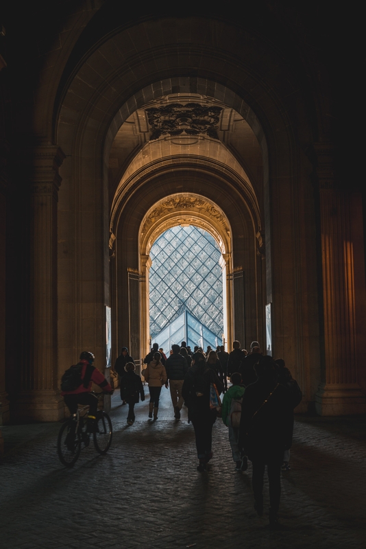 Walking Toward the Louvre
