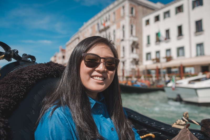 Jessica on the Grand Canal