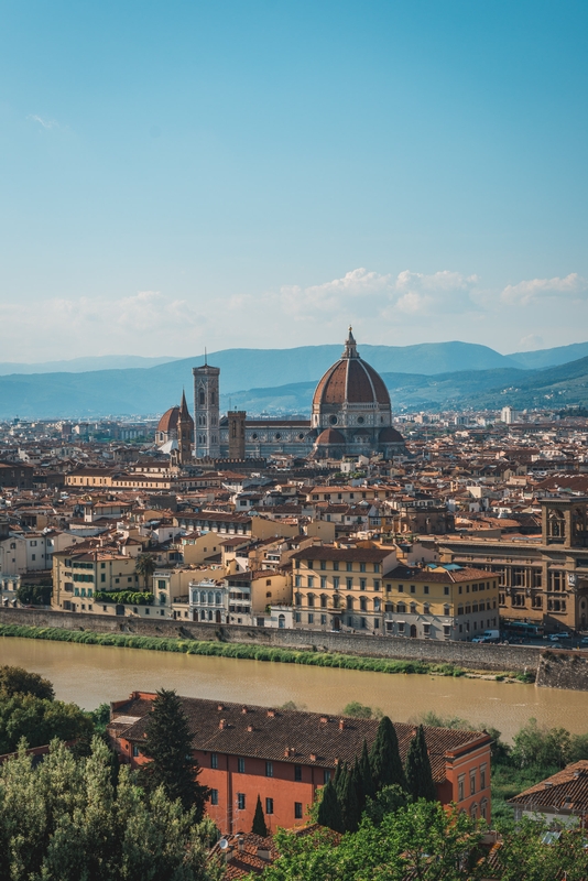 The Florence Cathedral and the Arno River