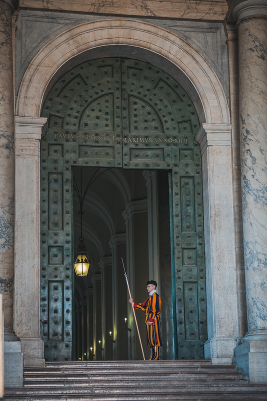 The Swiss Guard Outside St Peters Basilica