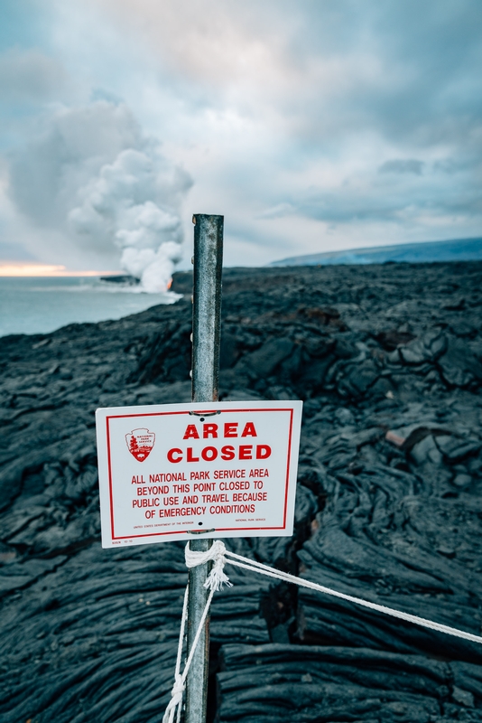 Area Closed - Hawaii Volcanoes National Park
