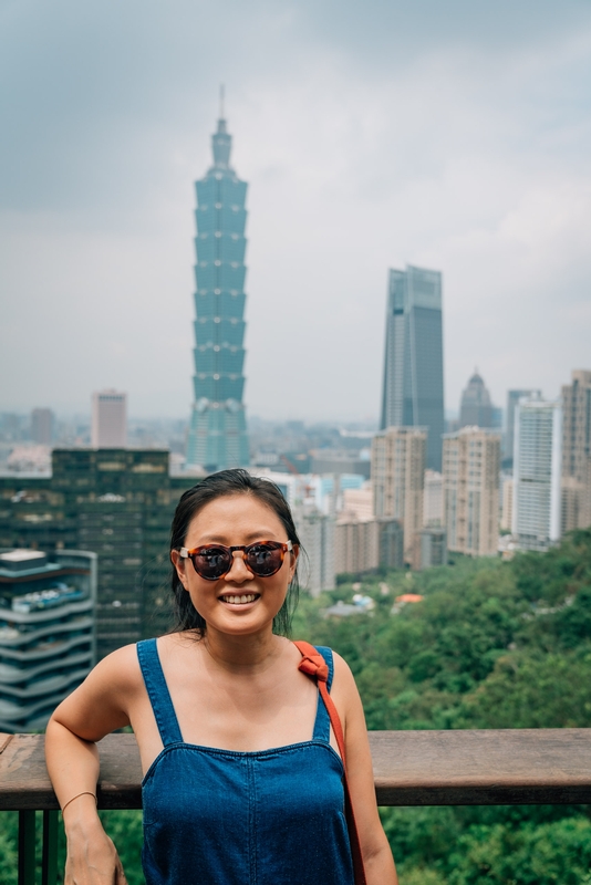 Jessica Overlooking Taipei 101