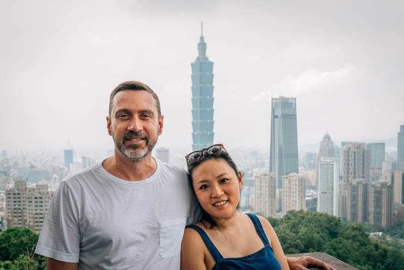 Kris and Jessica overlooking Taipei 101