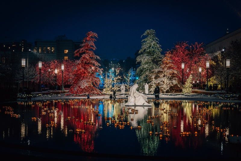 The Temple Reflecting Pool at Night